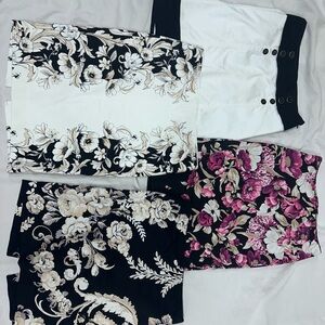 Floral and Buttoned Skirts Set